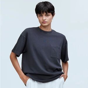 Madewell Oversized Boyfriend Garment-Dyed Tee XXS Sunfaded Indigo Blue